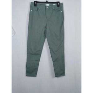 JESSICA SIMPSON HIGH RISE SKINNY ANKLE JEAN Size 8 GREEN 5 POCKET‎